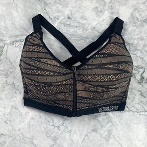 Victoria's Secret Black and Tan Lace Sports Bra